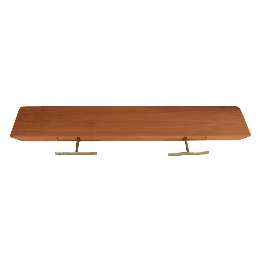 Étagère murale en teck massif effet flottant bois naturel – 90x16 cm