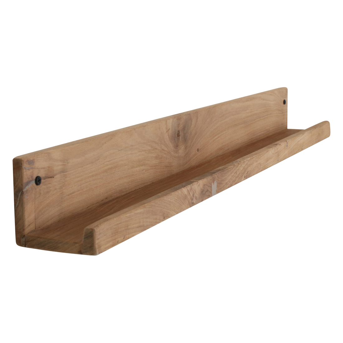 Étagère murale teck naturel avec rebord pour salon – 75x8 cm