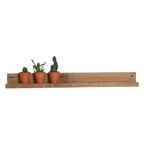 Étagère murale teck naturel avec rebord pour salon – 75x8 cm