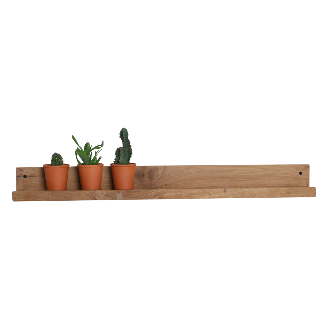 Étagère murale teck naturel avec rebord pour salon – 75x8 cm