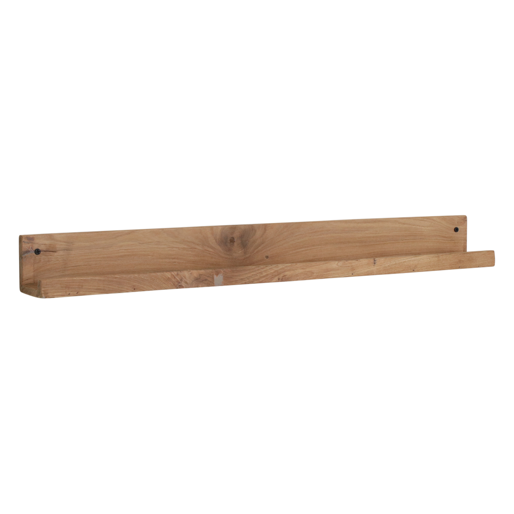 Étagère murale teck naturel avec rebord pour salon – 75x8 cm