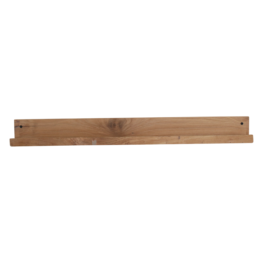 Étagère murale teck naturel avec rebord pour salon – 75x8 cm