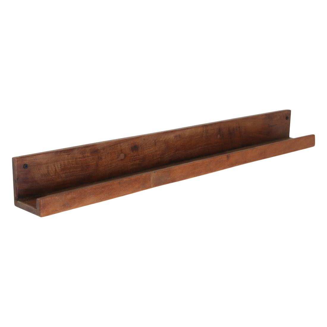 Étagère murale bois recyclé brun pour cadres - 75x8 cm