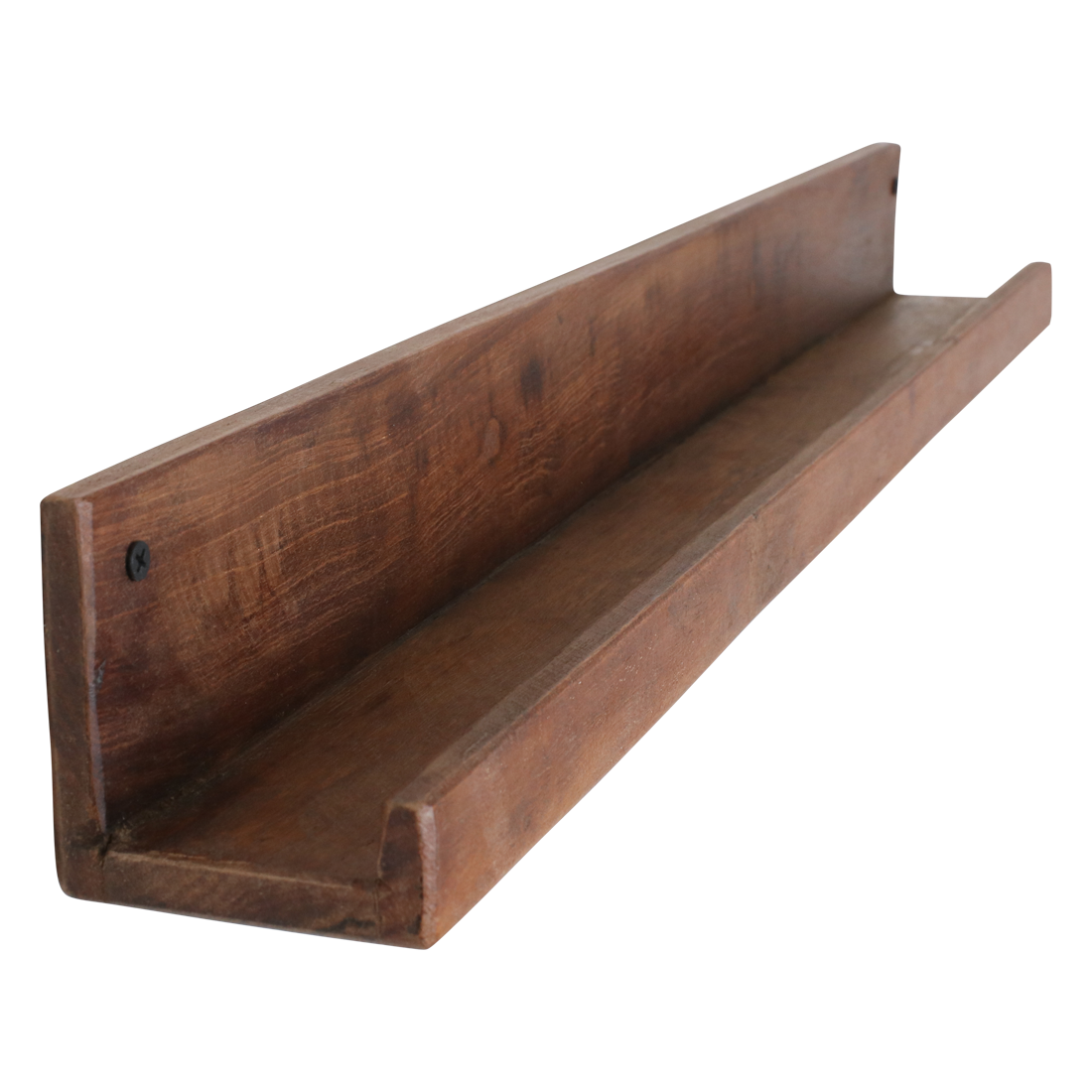 Étagère murale bois recyclé brun pour cadres - 75x8 cm