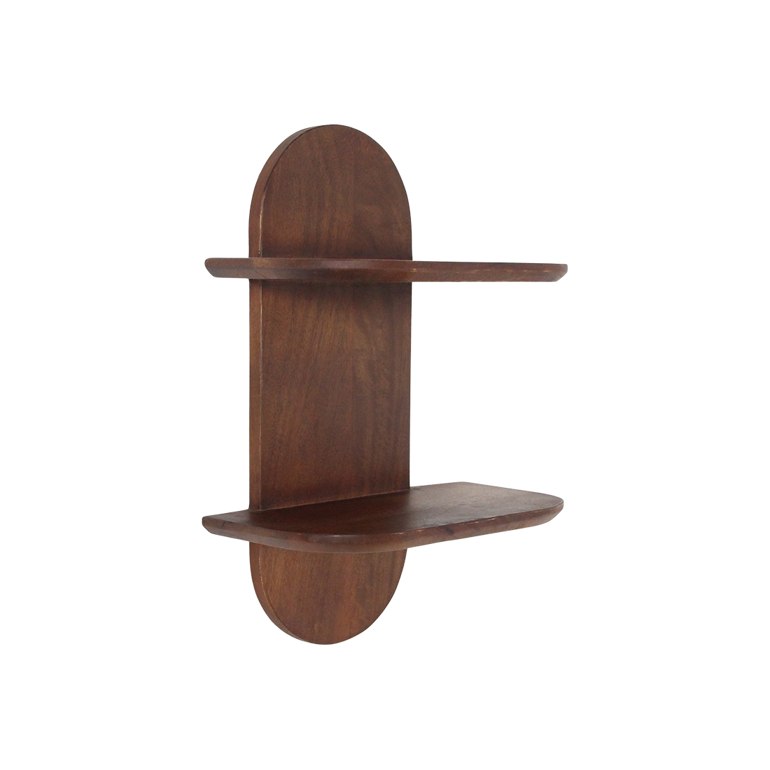 Étagère murale en bois de manguier formes arrondies pour salon – 35x18 cm