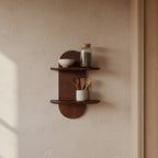 Étagère murale en bois de manguier formes arrondies pour salon – 35x18 cm