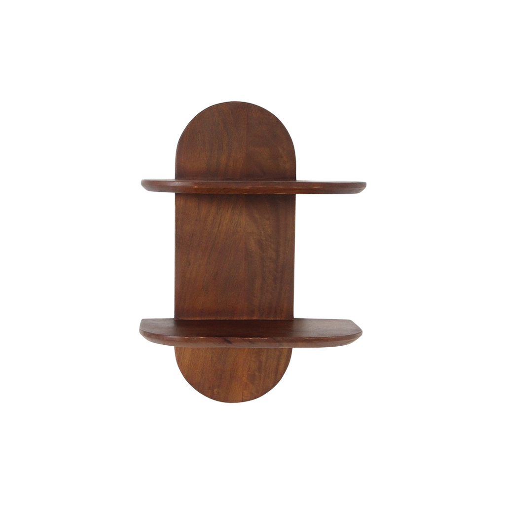 Étagère murale en bois de manguier formes arrondies pour salon – 35x18 cm