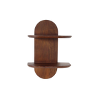 Étagère murale en bois de manguier formes arrondies pour salon – 35x18 cm