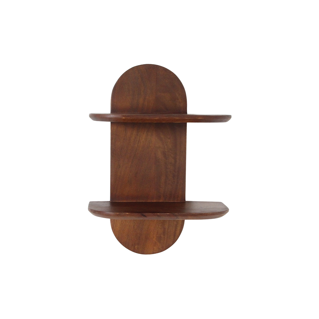 Étagère murale en bois de manguier formes arrondies pour salon – 35x18 cm