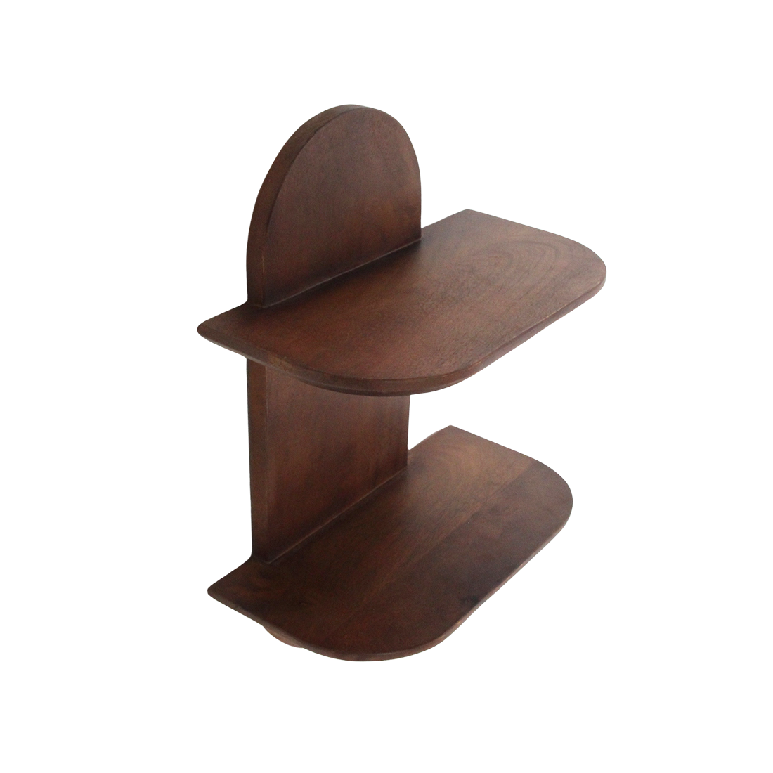 Étagère murale en bois de manguier formes arrondies pour salon – 35x18 cm