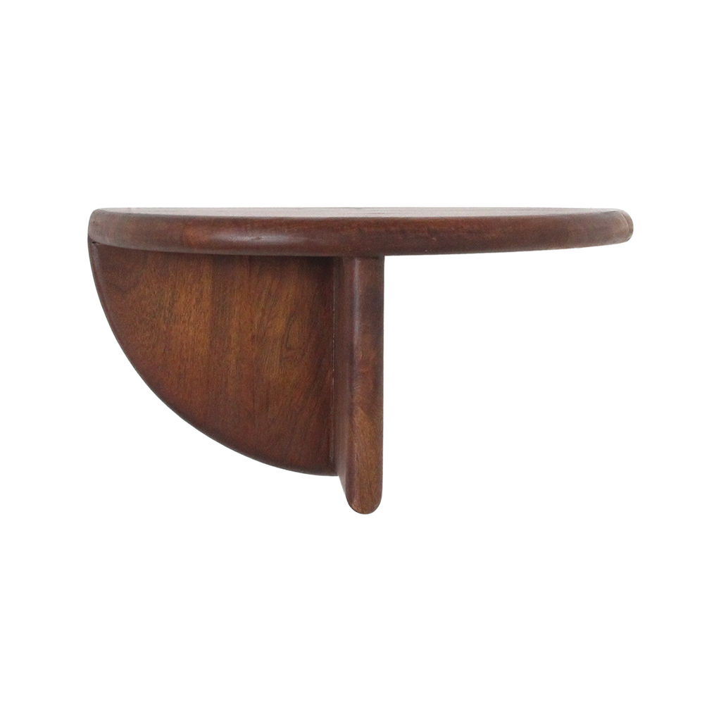 Étagère murale demi-lune bois manguier brun - 38x19 cm