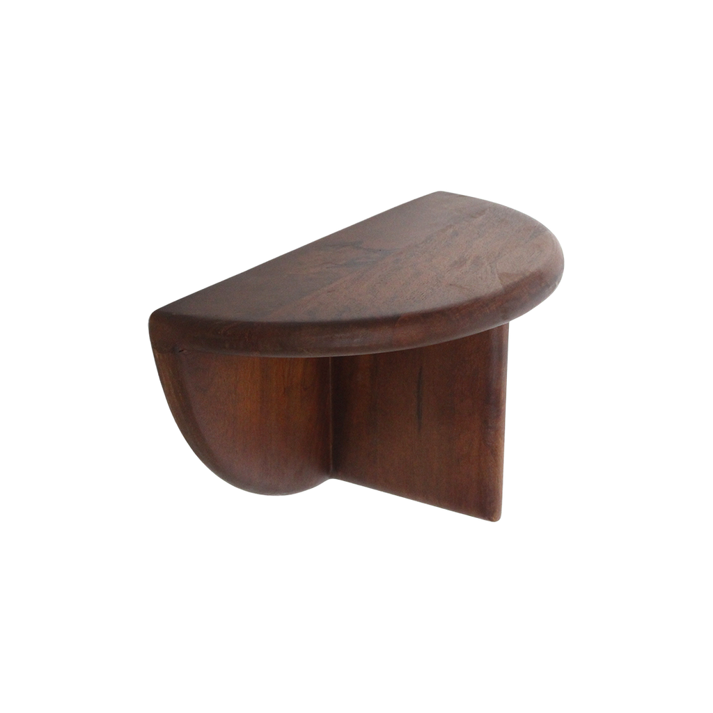 Étagère murale demi-lune bois manguier brun - 38x19 cm