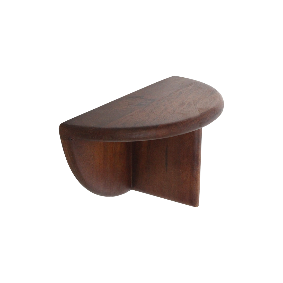 Étagère murale demi-lune bois manguier brun - 38x19 cm