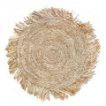 Set de table rond en raphia tressé naturel avec franges – Ø45 cm