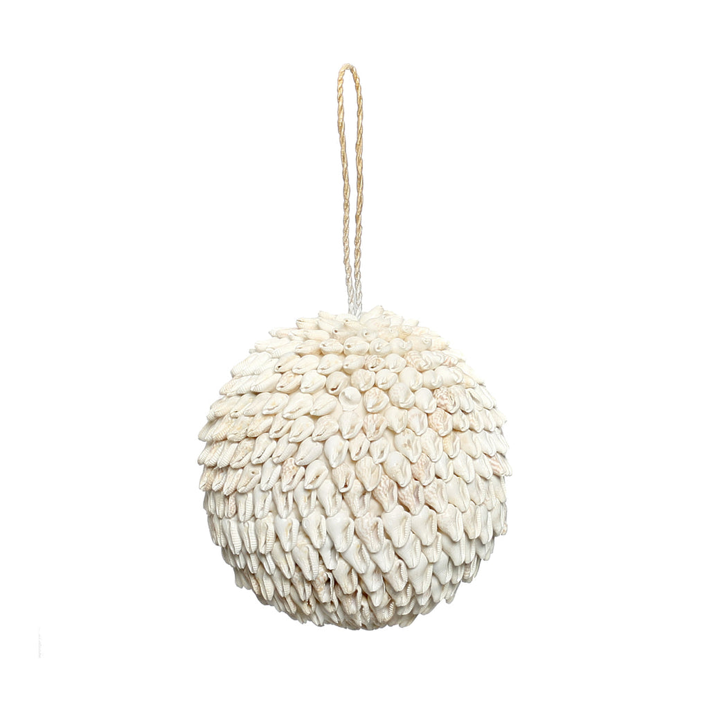 Boule décorative en coquillages blancs – Ø12 cm