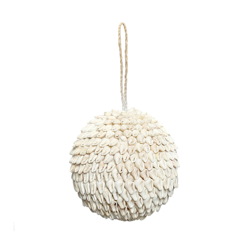 Boule décorative en coquillages blancs – Ø12 cm