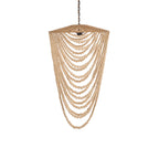 Suspension en perles de bois naturel silhouette goutte – H80 cm