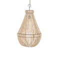 Suspension goutte en perles de bois naturelles – H73 cm