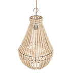 Suspension goutte en perles de bois naturelles – H73 cm