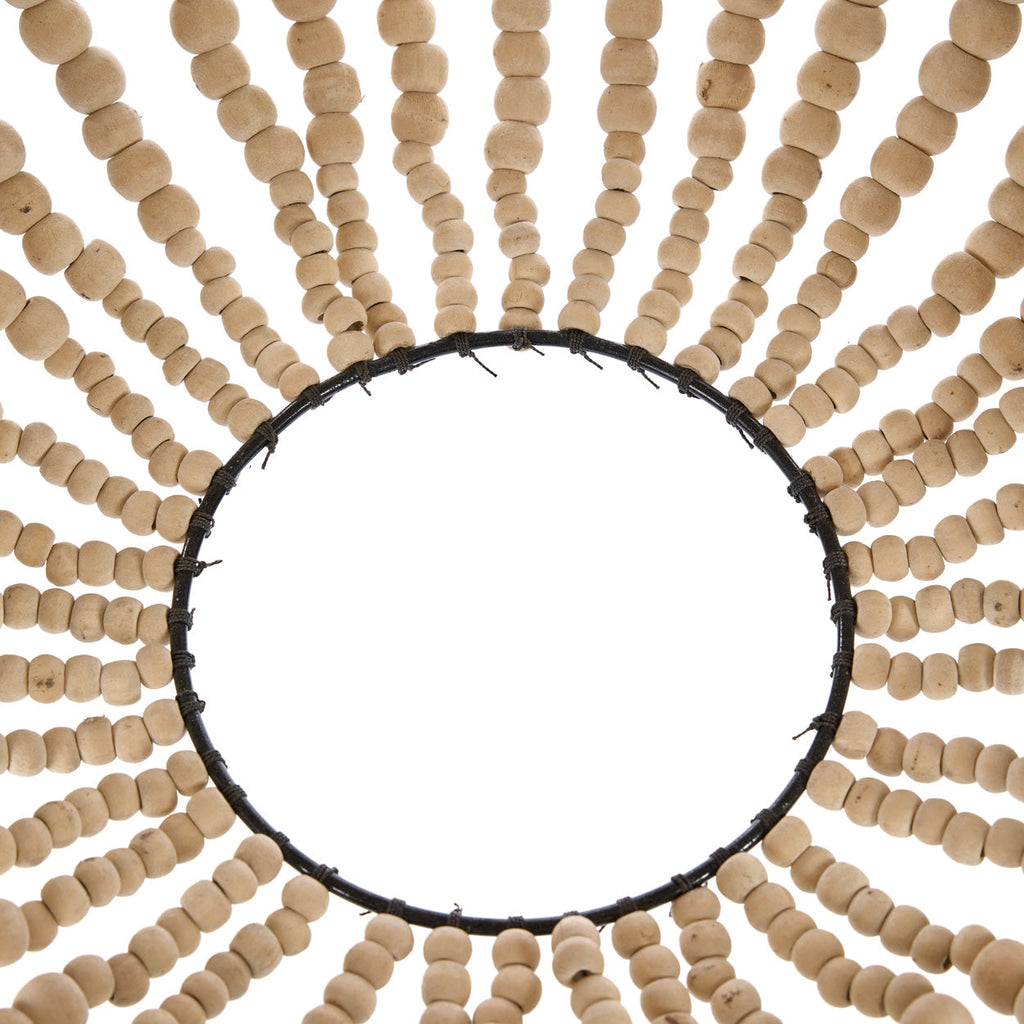 Suspension goutte en perles de bois naturelles – H73 cm