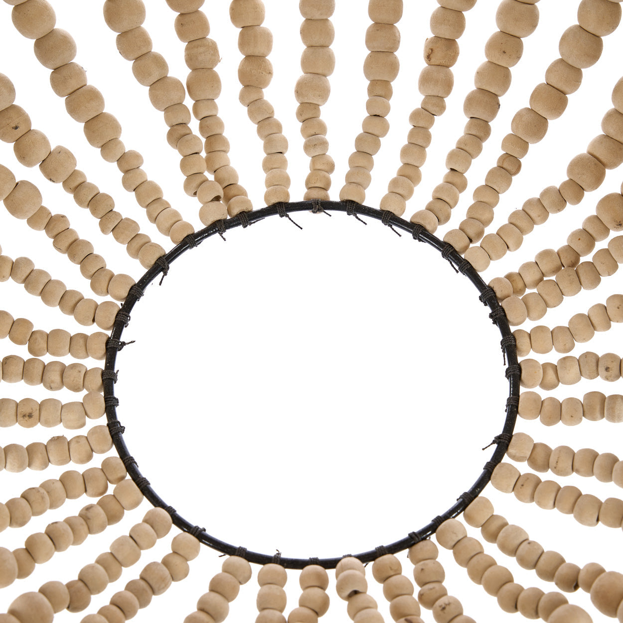 Suspension goutte en perles de bois naturelles – H73 cm