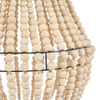 Suspension goutte en perles de bois naturelles – H73 cm