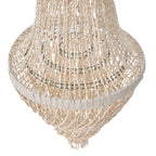 Suspension en coquillages beige en cascade pour salon – H85 cm