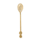 Cuillère décorative en laiton doré avec manche sculpté ananas