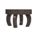 Table basse ronde en bois massif noyer foncé pour salon – Ø70 cm