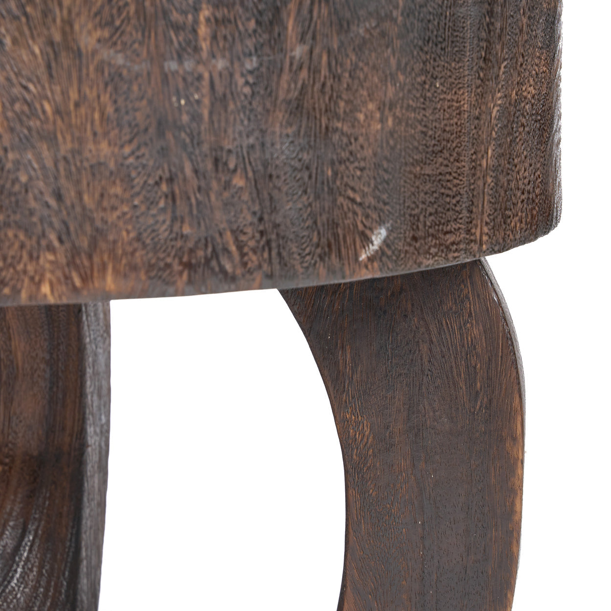 Table basse ronde en bois massif noyer foncé pour salon – Ø70 cm