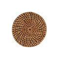Dessous de verre rond en rotin marron Ø11 cm