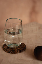 Dessous de verre rond en rotin marron Ø11 cm