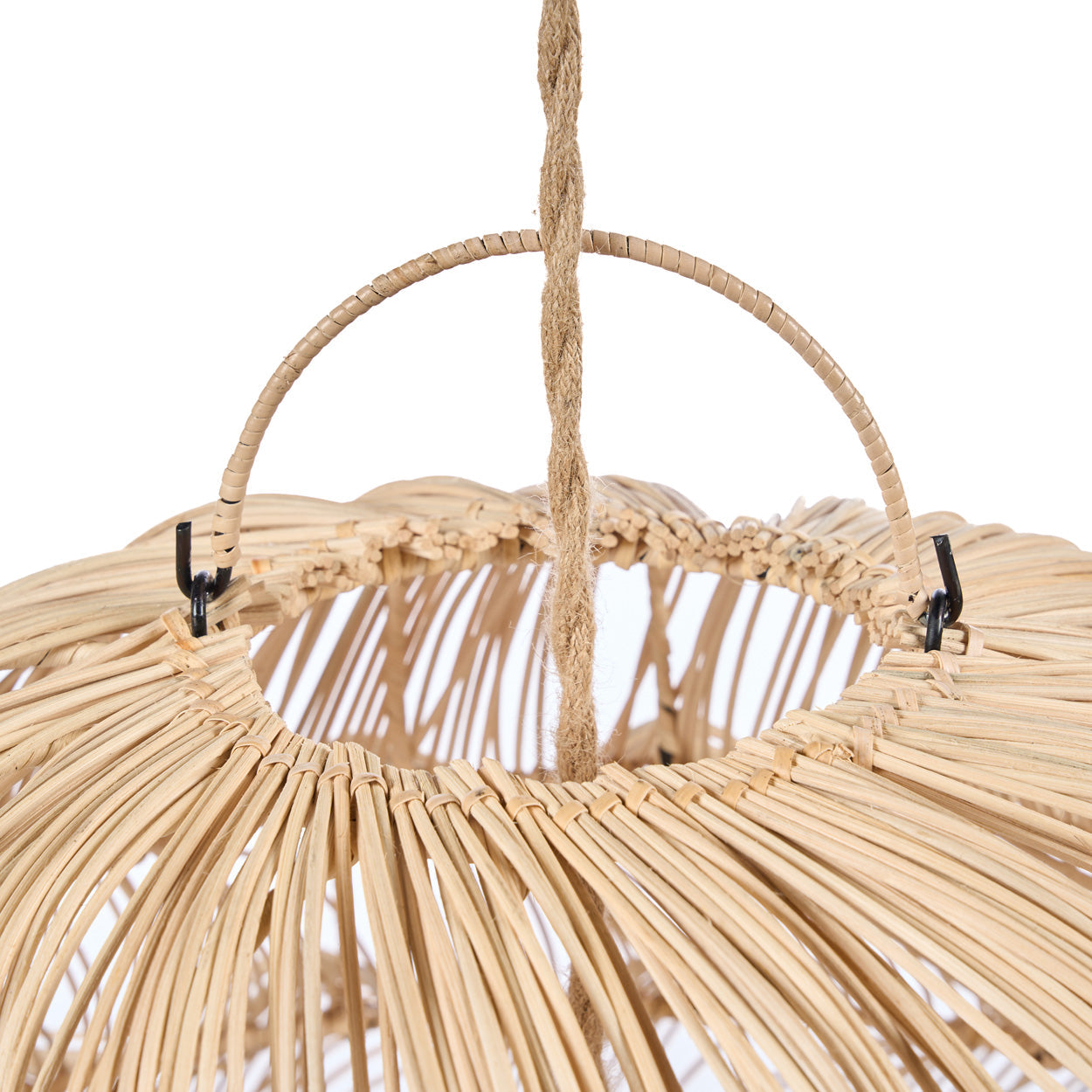 Suspension rotin naturel ajouré forme nuage – Ø102 cm