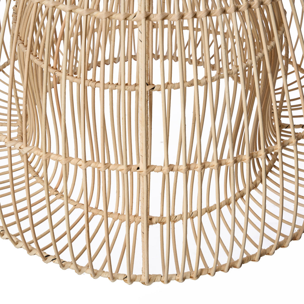 Suspension rotin naturel forme sablier ajourée – Ø50 cm