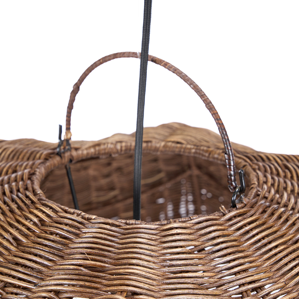Suspension rotin noyer foncé dôme ondulé – Ø103 cm