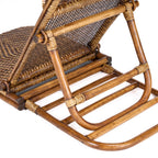 Fauteuil bas pliant en rotin finition miel avec dossier réglable