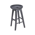 Tabouret bar noir en manguier assise ronde - H75 cm