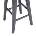 Tabouret bar noir en manguier assise ronde - H75 cm