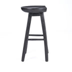 Tabouret bar noir en manguier assise ronde - H75 cm
