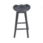 Tabouret bar noir en manguier assise ronde - H75 cm