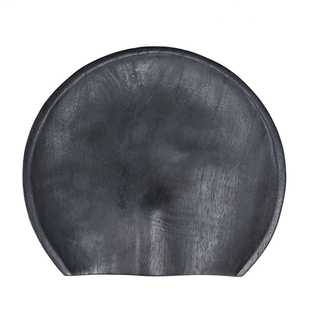 Tabouret bar noir en manguier assise ronde - H75 cm
