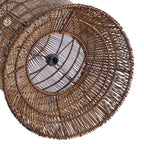 Suspension bambou tressé brun lampe de salon – Ø60 cm