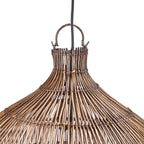 Suspension bambou tressé brun lampe de salon – Ø60 cm