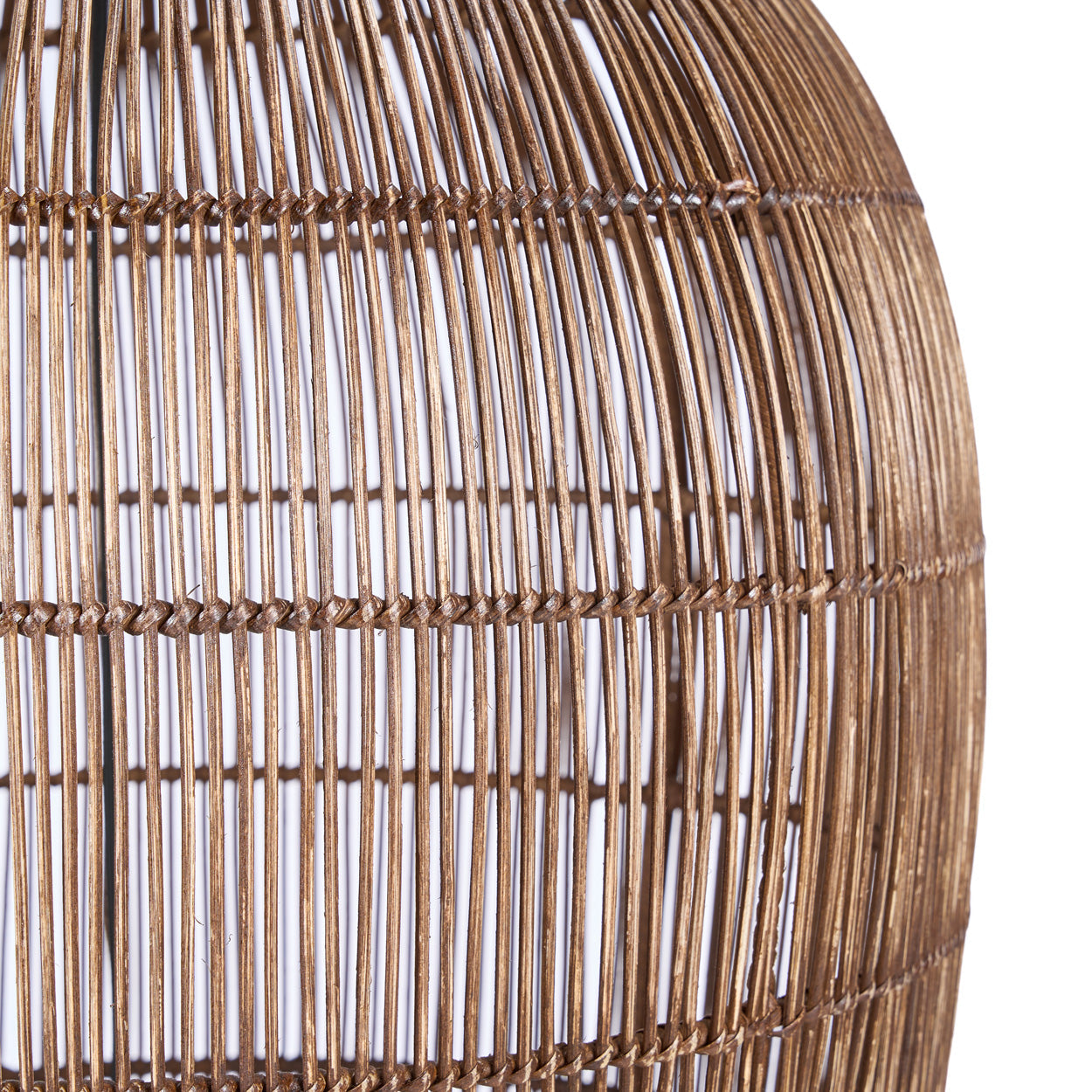 Suspension bambou tressé brun lampe de salon – Ø60 cm