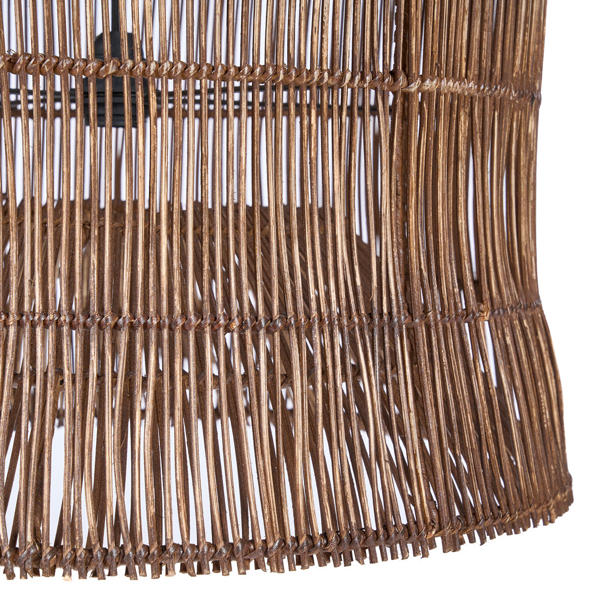 Suspension bambou tressé brun lampe de salon – Ø60 cm