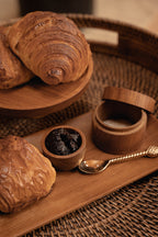 Coquetier en racine de teck naturel 5 cm artisanal