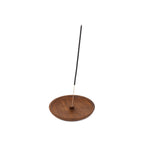 Porte-encens en teck racine finition naturelle forme ronde