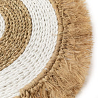 Set de table rond en raphia et herbe marine 45 cm