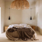 Suspension XXL en rotin naturel tressé ajouré – 150x100 cm