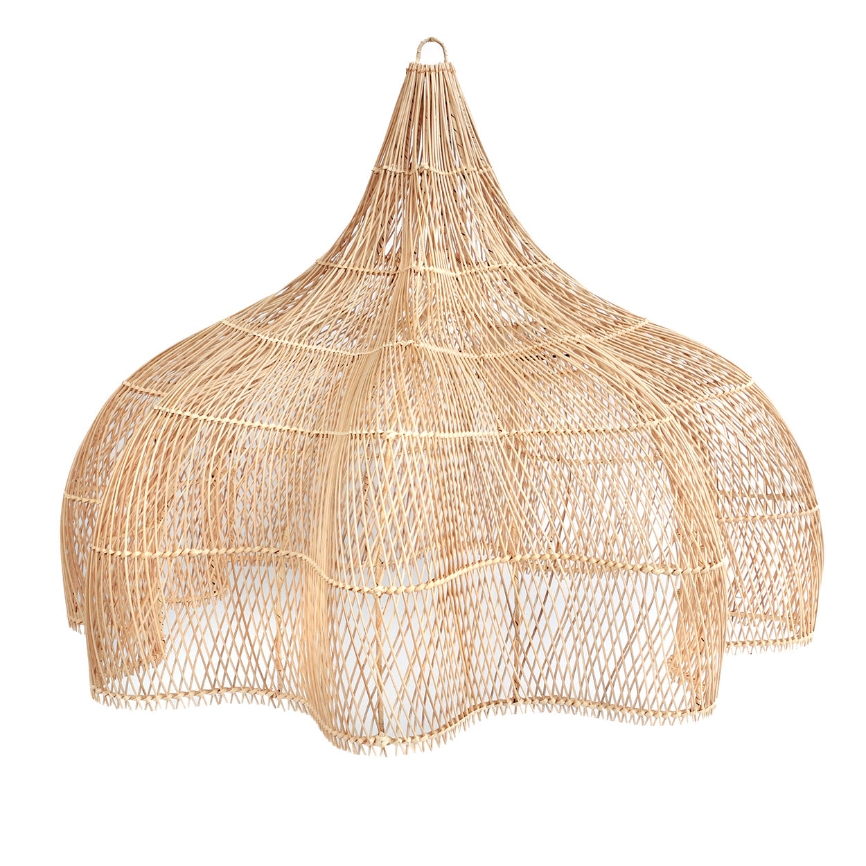 Suspension XXL en rotin naturel tressé ajouré – 150x100 cm